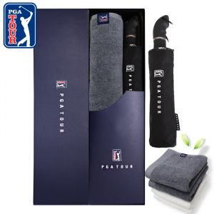 PGA 3단 엠보선염 바이어스 완전 자동우산 + 260g 코마사 타올세트