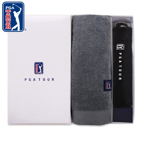 PGA 3단 수동 엠보선염 바이어스 우산 + 260g 코마사 타올세트 #2