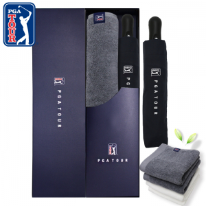 PGA 3단 70 무지 완전 자동우산 + 260g 코마사 타올세트