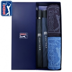 PGA 2단 자동 무지 우산 2P + 170g 죽사타올 2P 세트