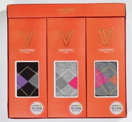 발렌티노 면 100% 마름모 중목 숙녀 3족 세트 #2