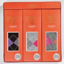 발렌티노 면 100% 마름모 중목 숙녀 3족 세트