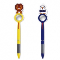 2색 캐릭터 PR펜 소 돋보기형
