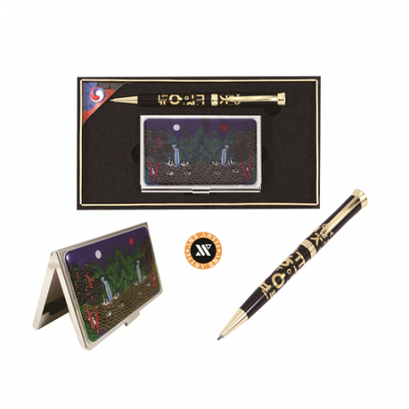 한글 볼펜 케데헌 일월오봉도 자개 명함케이스 #2
