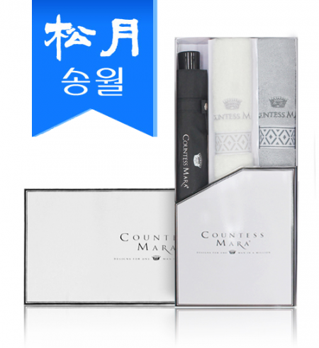 송월 우산 선물세트 (CM 3단 폰지 우산 1 + CM 맥스 타올 2) s #2