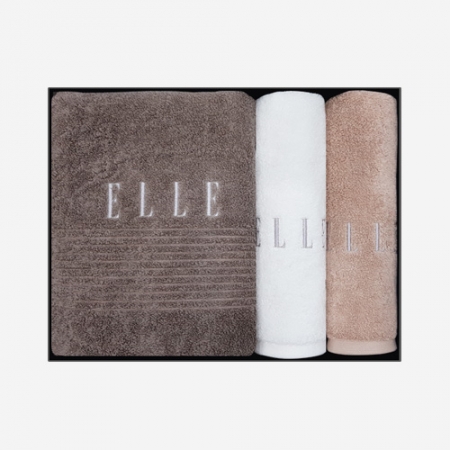[엘르] 40수 코마사 바스타올 1매 + 노르망디 세면타올 2매 세트 #2