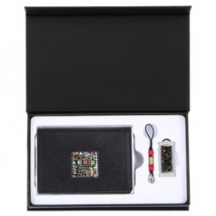 한글자모음 자개가죽명함지갑+자개 USB 8GB~64GB