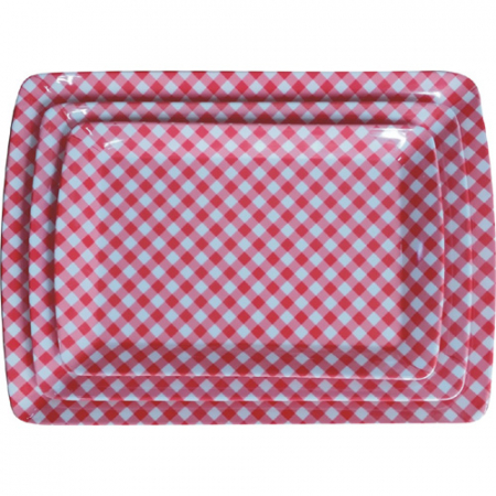 멜라민 쟁반, 웨이브 체크 3P 세트 #2