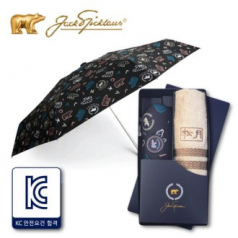 잭니클라우스 5단 알파벳 패치 몰드 우산 + 타올세트