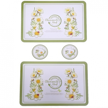 국산 정품 모던 식탁매트 세트 매트2+컵받침2 #3