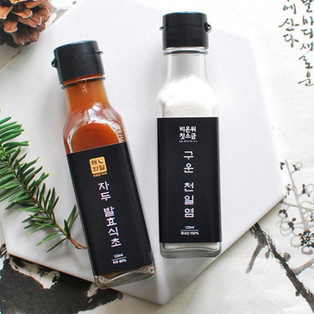비 온뒤 첫 소금 2조 세트 120ml (천일염+발효 식초) #2