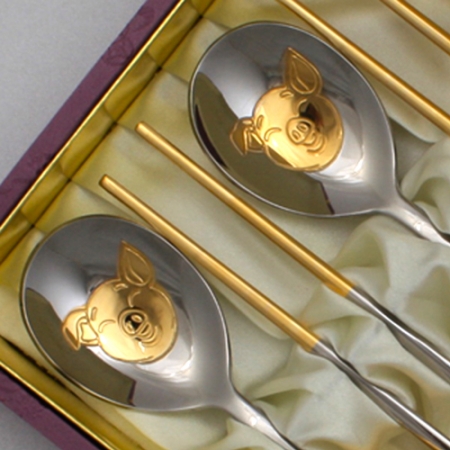 제노바 스마일 황금돼지 수저 선물세트 #3