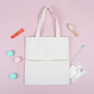 메이드유 투포켓형 에코백 미색 34cm x 36cm