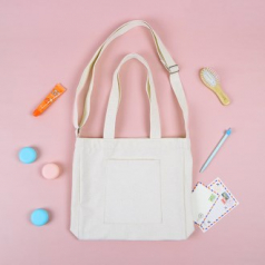 메이드유 포인트 포켓형 에코백 미색 29 x 34 옆폭 5CM