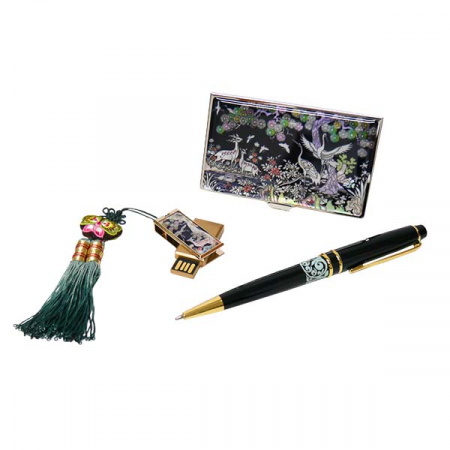 자개 USB 금장 3종 세트 사슴 송학 8G #2