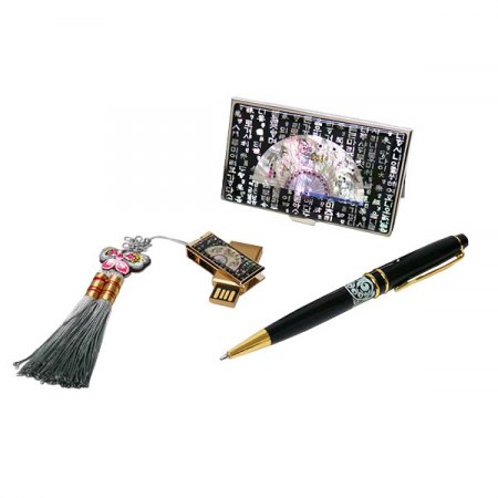 자개 USB 금장 3종 세트 훈민 부채 8G #2