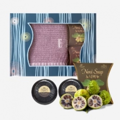 엘르 라벤더 타올 1매+노니 비누 2개 세트