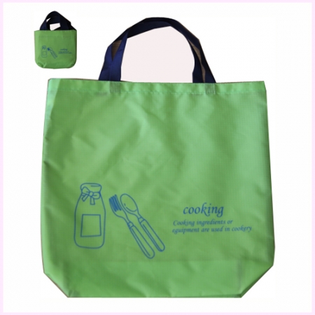 쿠킹클래스 그린 주머니형 자가드 원단 장바구니 #2