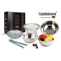 쿠비녹스 믹싱볼 쌀함박 채망 채반 찜판 집게 6종 세트 co-1128