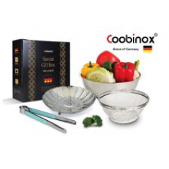 쿠비녹스 믹싱볼 채망 찜판 집게 4종 세트 co-1122