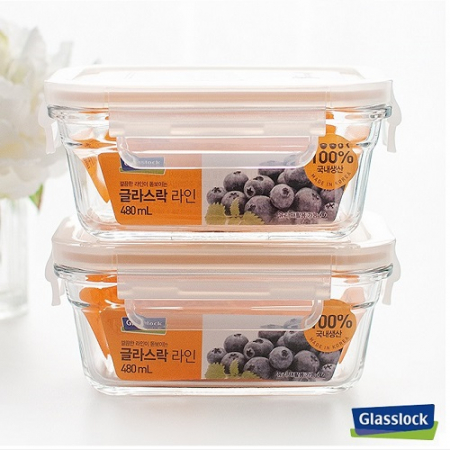 글라스락 뉴라인 480ml 2p 세트 밀폐용기 #2