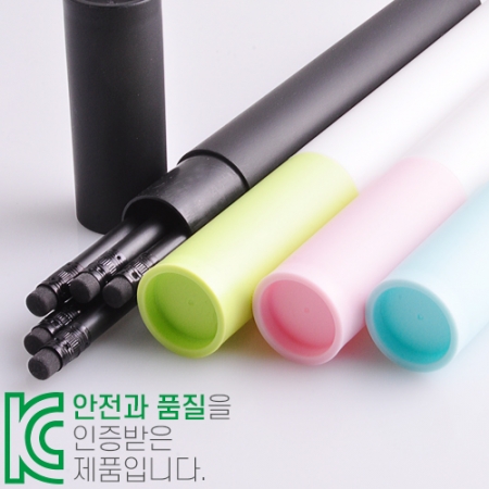 인젝션 흑목 원형 지우개 연필 5P [원통 세트] #2