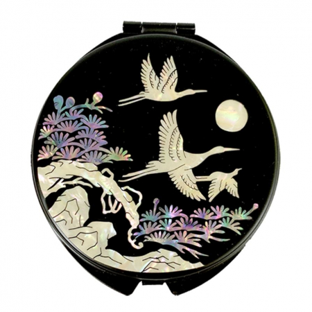 초경량 수공예 절삭 손거울 - 송학, 매화, 목련, 목 #2