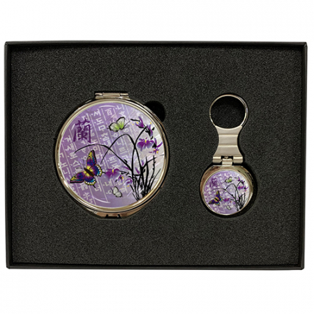 손거울 + 금속 원형 열쇠고리- 단오도, 난초문 #3