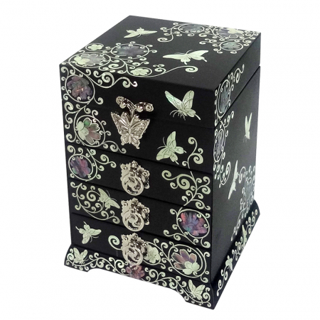 당초 나비문 서랍 보석함 4단 #2