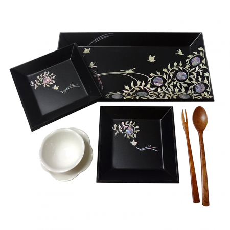 나전 매화 / 모란 쟁반 세트 #3