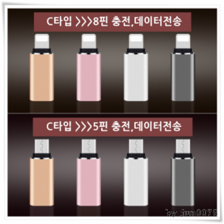 메탈 젠더 / 고급 포장지 / C타입에서 8핀 변환 젠더 #2