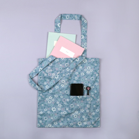 메이드유 플라워 투포켓형 에코백 블루 33 x 37 #2