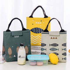 감성 물고기 쿨러백 / 물고기 보온 보냉백 / 4색 패턴 쿨러백