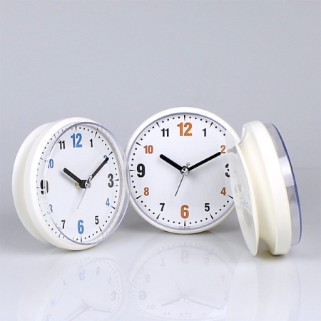 화이트 욕실 흡착시계 #2