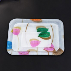 아크릴 연실 타원 직사각 쟁반 3p세트