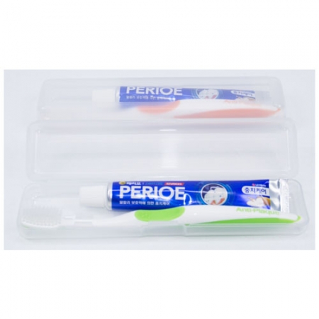 치약 칫솔세트 5호 (페리오 치약 50g+안티프라그 칫솔 1p+투명 PP케이스) #2