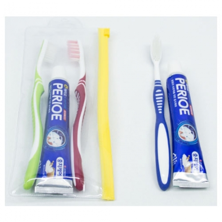 2종 지퍼 치약 칫솔세트 10호 (페리오 치약 50g+긴 칫솔 2p+2종 지퍼백) #2