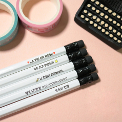 화이트 육각 2B 연필 // 풀컬러 인쇄