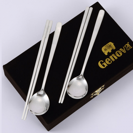 JJ122 원앙 은도금 부부수저 선물세트 #2