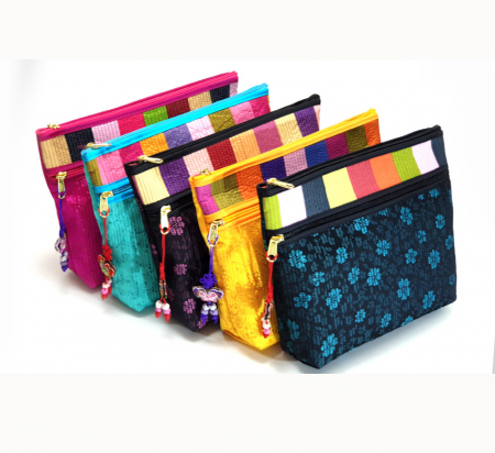 전통 누비 무지개 미니파우치 지갑 #3