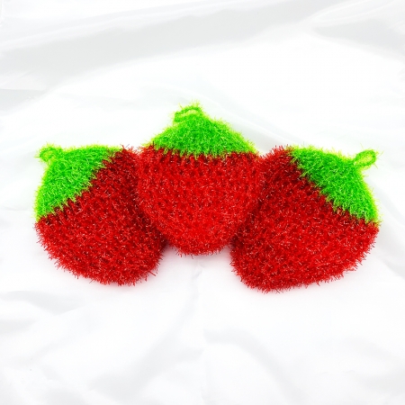 딸기 아크릴 수세미 #2