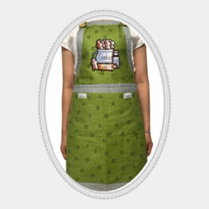 H형 쿠키 연두 앞치마 앞주머니