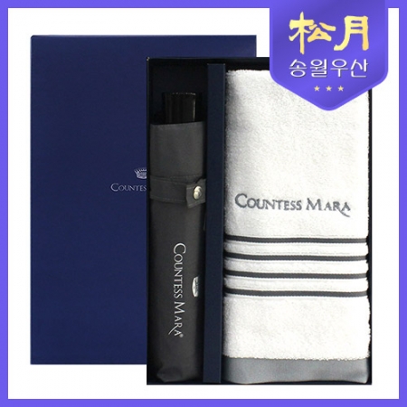 송월 카운테스마라 포라인40 타올 +카운테스마라 3단 폰지 우산 2p 콤보세트 #2