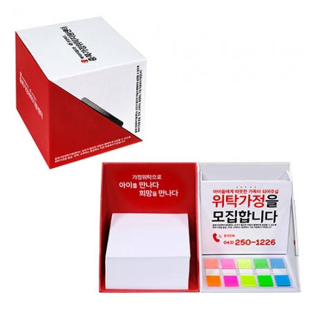 큐브박스 점착 메모함+외장형 (클립형) 자석 #2