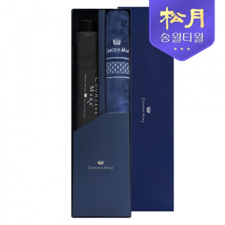 송월타올 더블다이아 세면타올 40 + CM 3단 폰지우산 2p 콤보세트 #2