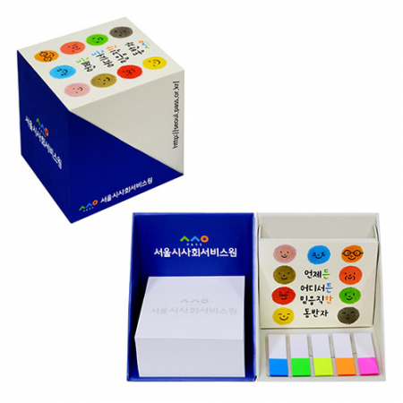 큐브 박스 점착 메모함+손톱 필름지 (20매) #2