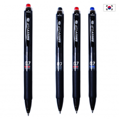 세이프티 클립 볼펜 0.7mm (흑, 청, 적)