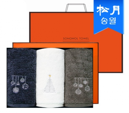 [송월타올] 크리스마스 징글벨 타올 3매 세트 + 쇼핑백 s #2