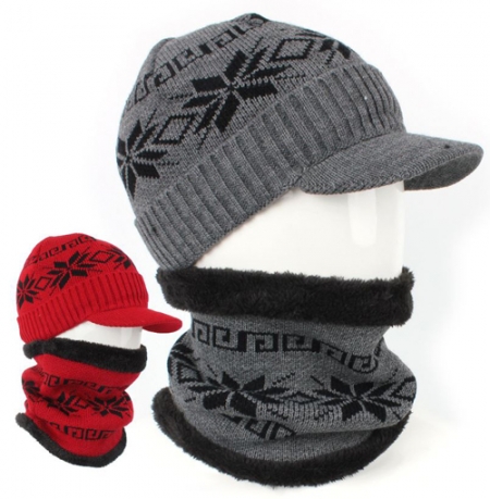 눈꽃 니트 방한 모자세트 #2