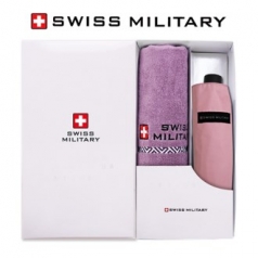 스위스밀리터리 3단 수동 암막스키니 우산 + 160g 면사 타올세트